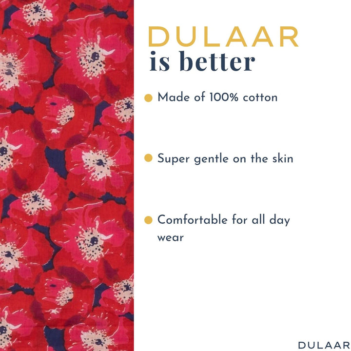 Dulaar Cotton Kurta Pyjama Set for Boys (Gota Work)-Painted Poppies