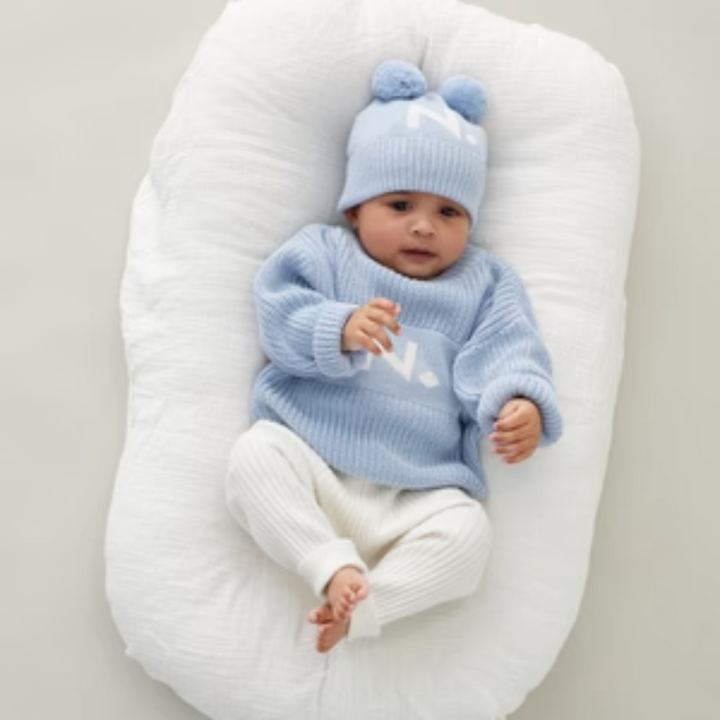 NamelyCo Double Pom Pom Beanie - Kentucky Blue