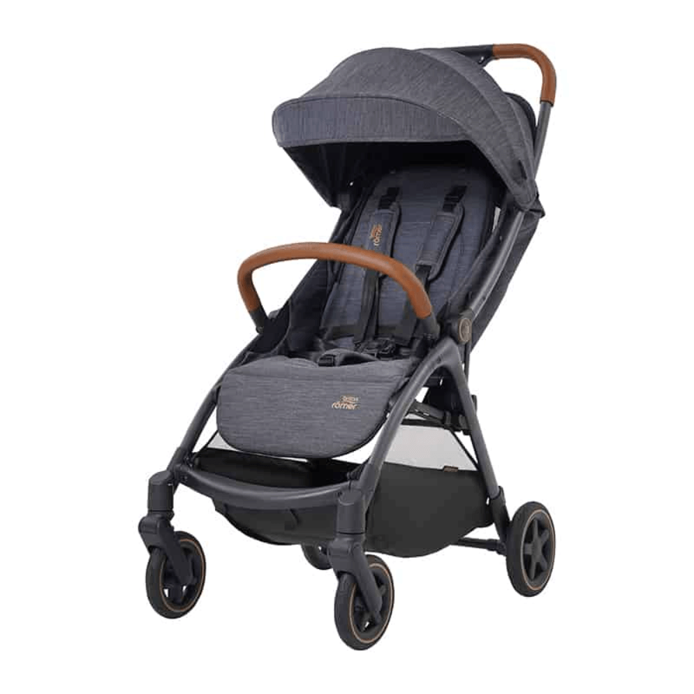 Britax Gravity II, Auto One - Handed Fold Stroller, Birth to 4 years - Marble Blue