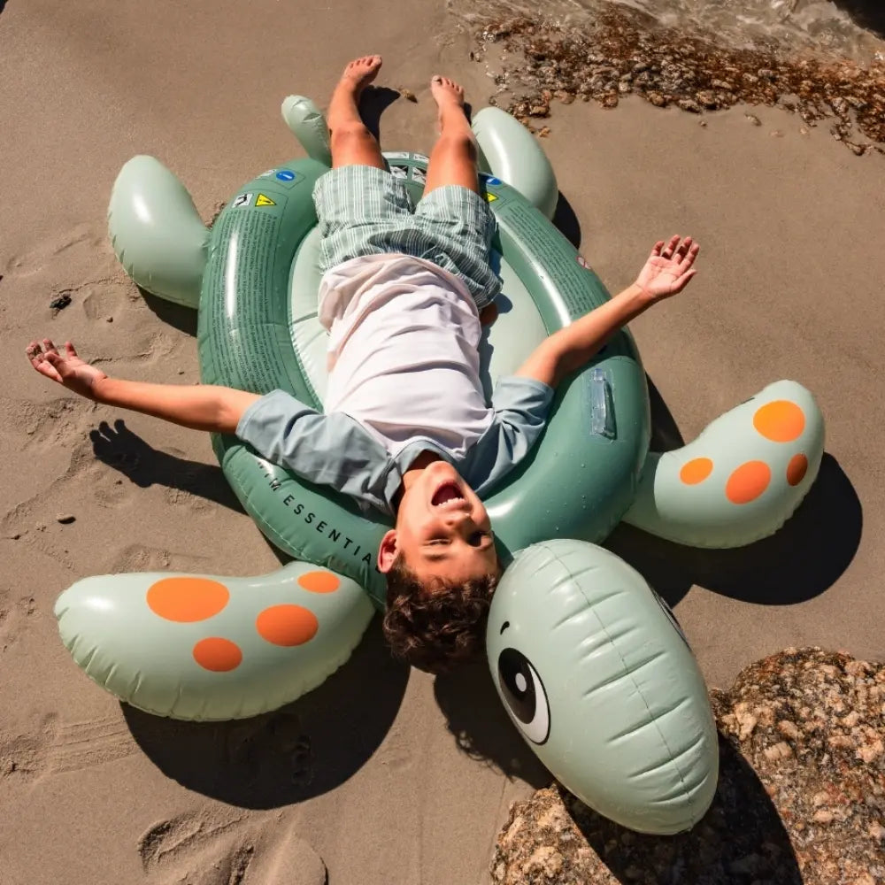 Swim Essentials Luxury Pool Float, Multicolored Inflatable Turtle, Kids Pool Lounger for Ages 6+, 200 cm