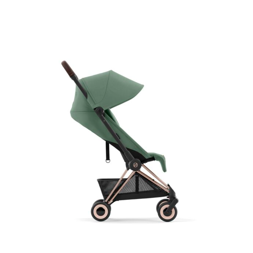 Cybex COYA Compact Travel Friendly Stroller - Leaf Green Rosegold Frame