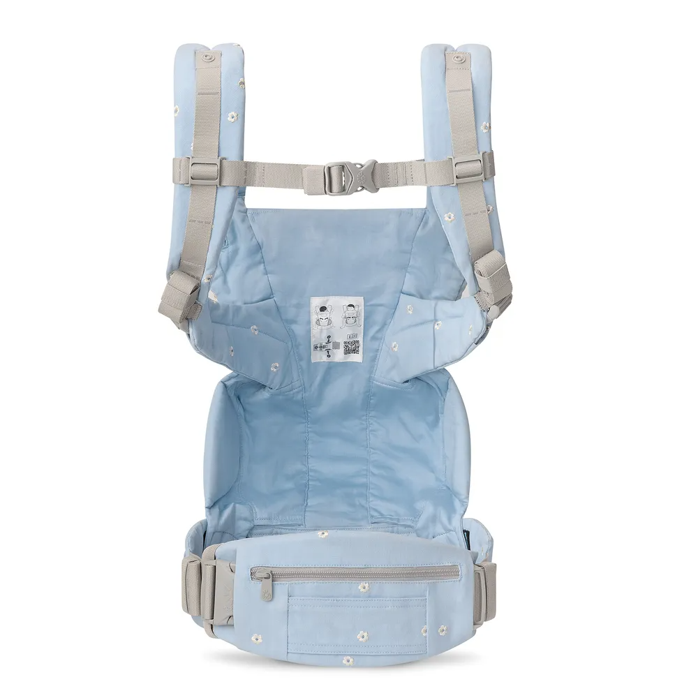 Ergobaby Omni Deluxe Cotton Carrier - Serene Blue Flowers