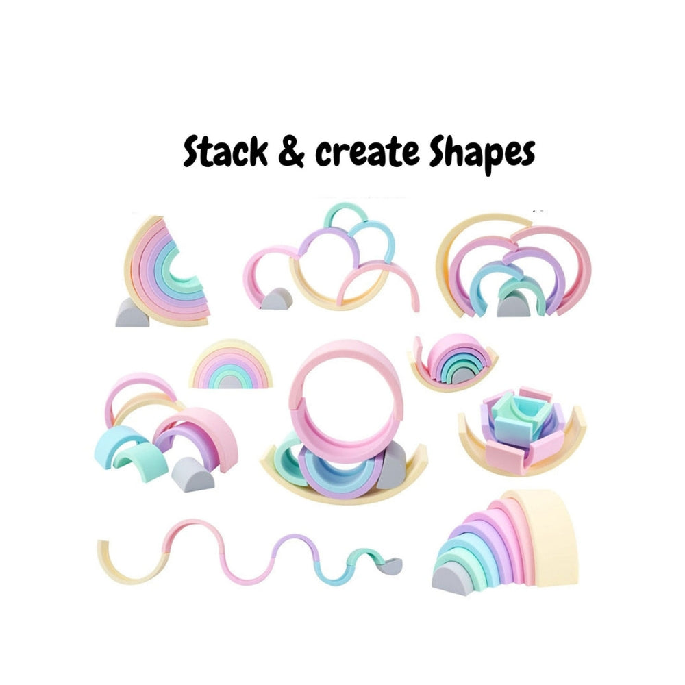 Soobies Silicone Stackables - Kid's Chewable Stacking Toy