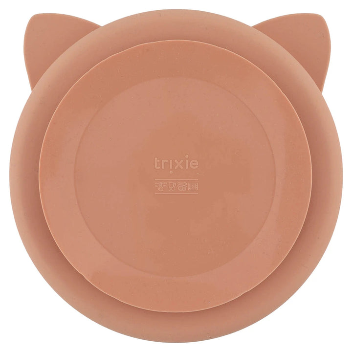 Trixie Silicone Divided Suction Plate | 100% Food-Grade Silicone Plate with Stick &amp; Stay Base, Compartments &amp; Easy-Clean Design | 4 Months Onwards | Mrs. Cat