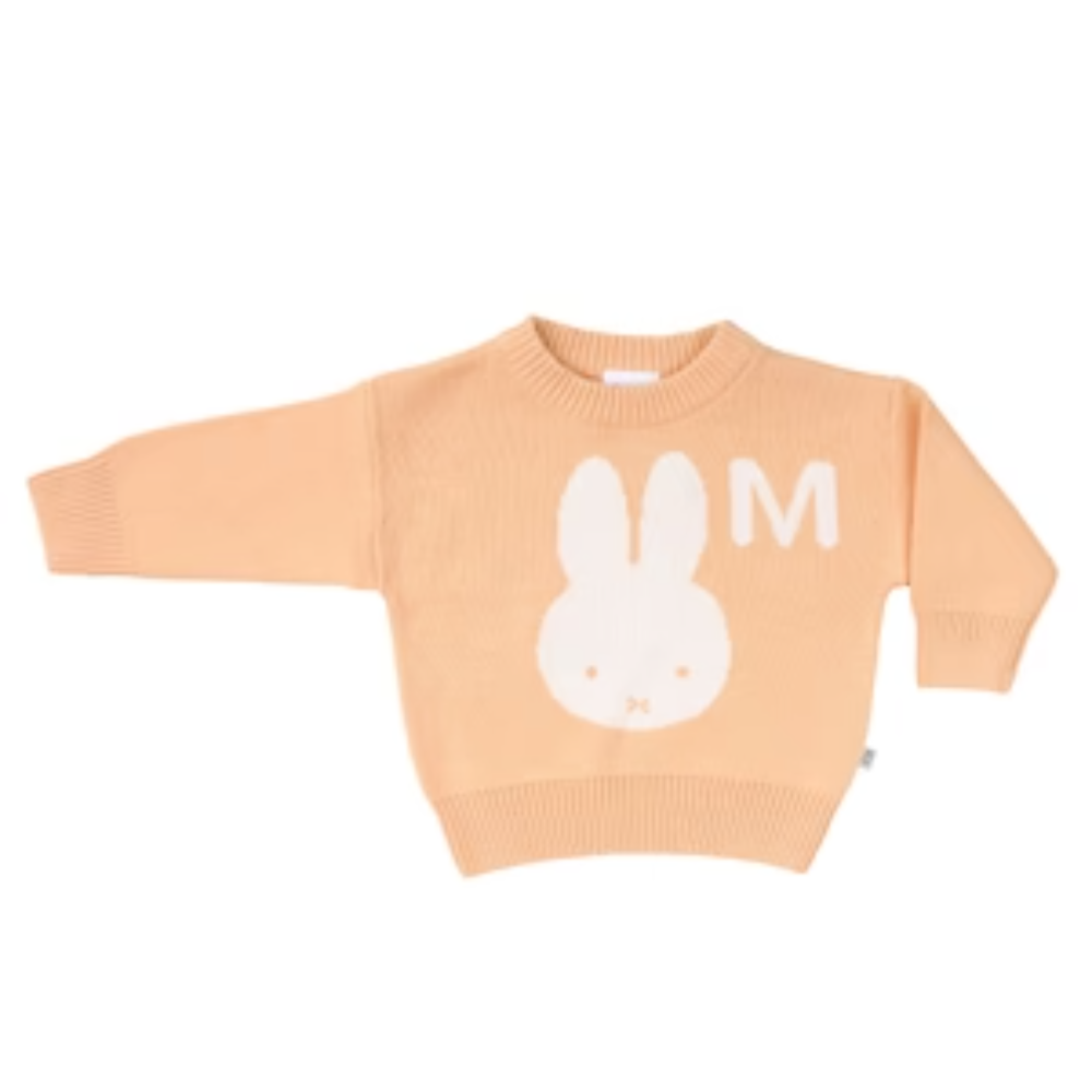 NamelyCo's Personalised Miffy Letter Jumper - Peach Fuzz