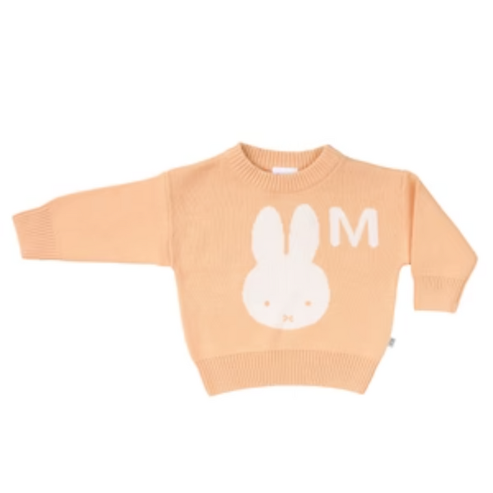 NamelyCo Personalised Miffy Letter Jumper - Peach Fuzz