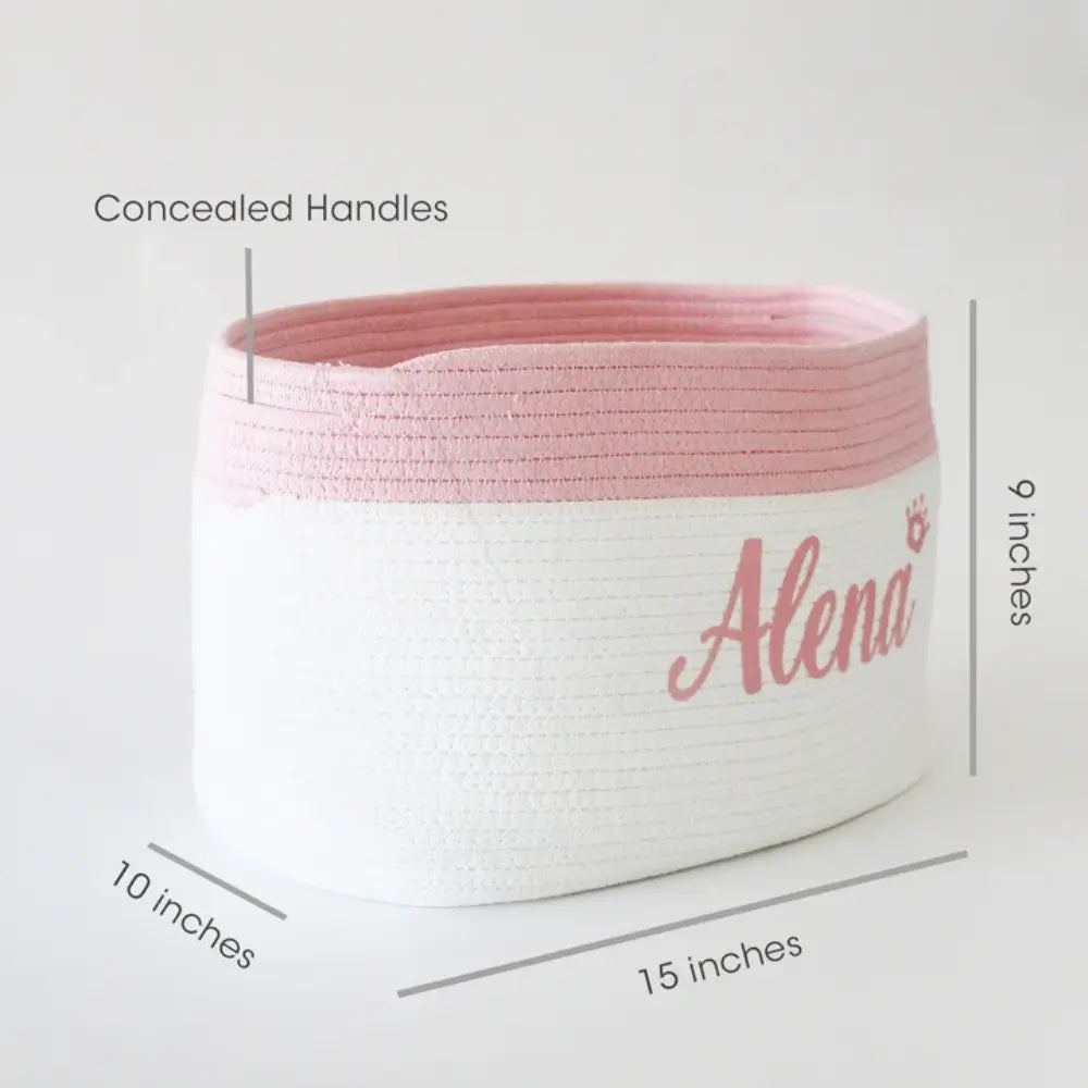 The Tiny Trove Personalized Storage Basket - Set of 3 - Pink
