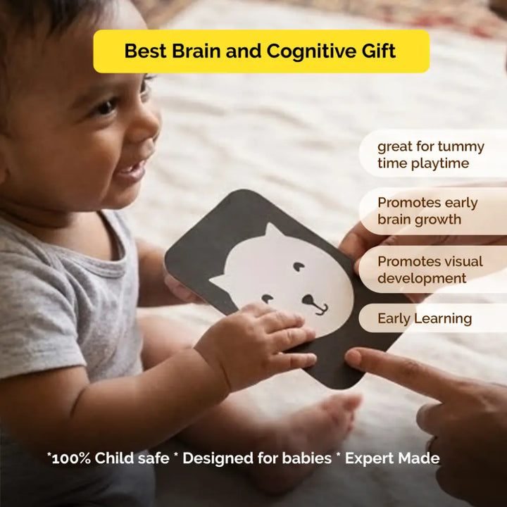 Shumee High-Contrast Black &amp; White Newborn Sensory Cards – Fold-Out Visual Stimulation Cards for Tummy Time &amp; Early Brain Development (0 to 6 Months)