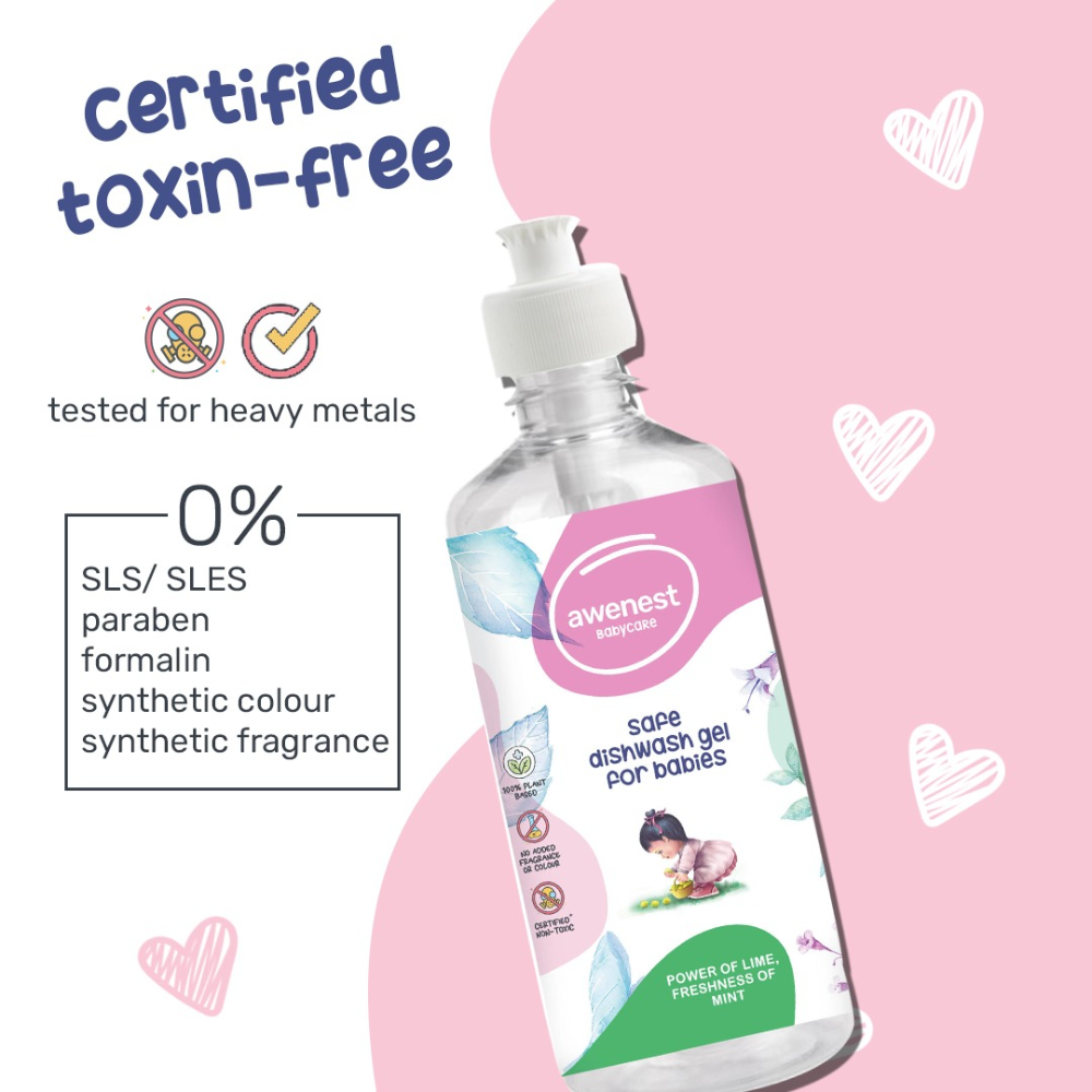 awenest Baby Bottle and Dishwash - 100% Plant-based, 500 ml