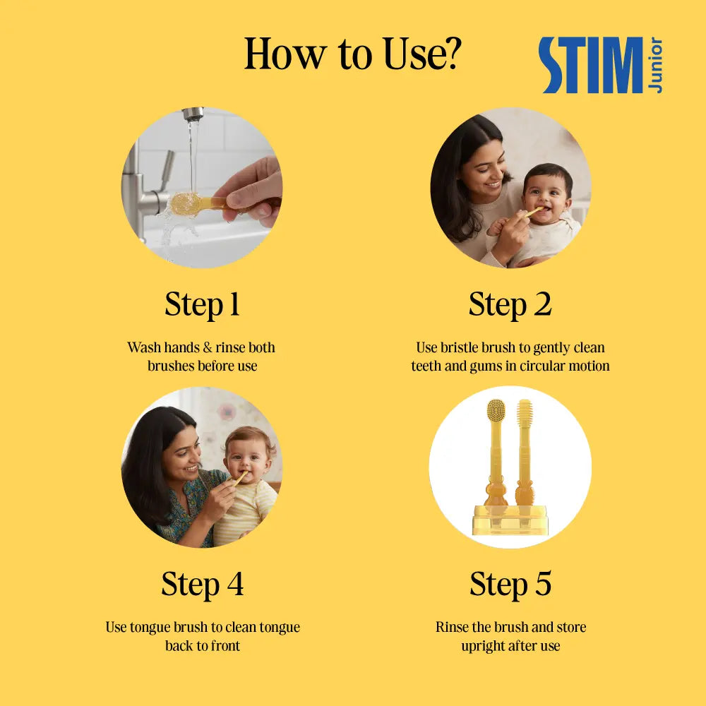 STIM Junior Toddler Kit | Silicone Mouth Brush | 6-24 Months
