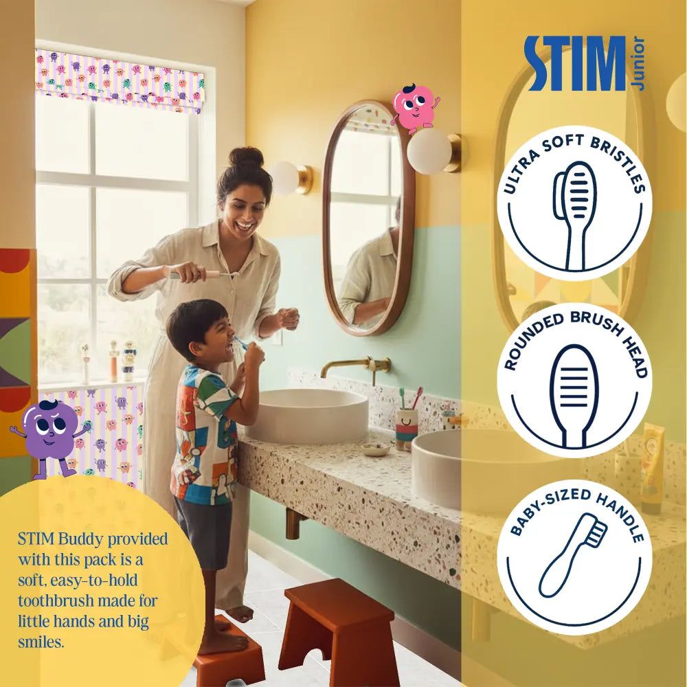 STIM Junior Baby Toothpaste | With Soft Brush | 6-36 Months - Grape