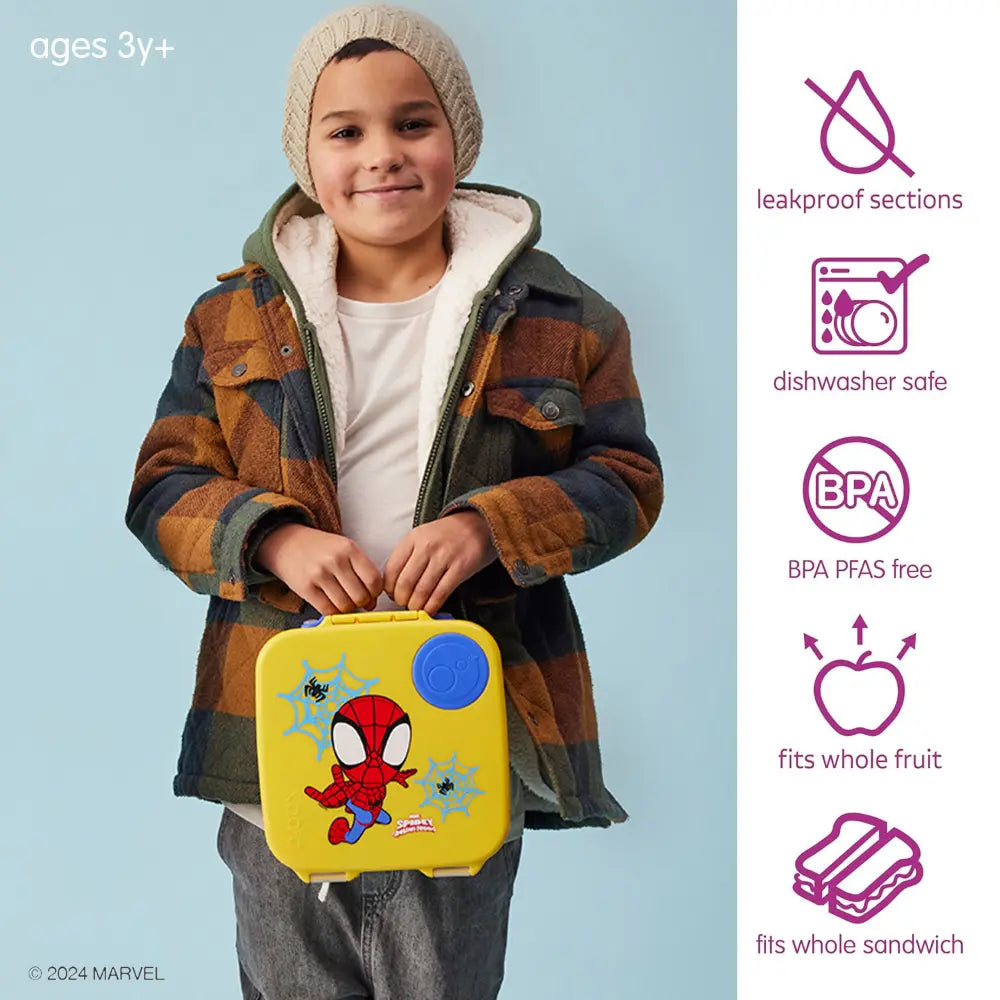 B.Box Kids Lunchbox – 2 Litre, Leak-Proof Bento Style with Gel Cooler Pack, Adjustable Divider &amp; Whole Fruit Compartment – Multicolor