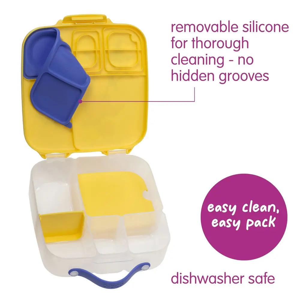 B.Box Kids Lunchbox – 2 Litre, Leak-Proof Bento Style with Gel Cooler Pack, Adjustable Divider &amp; Whole Fruit Compartment – Multicolor