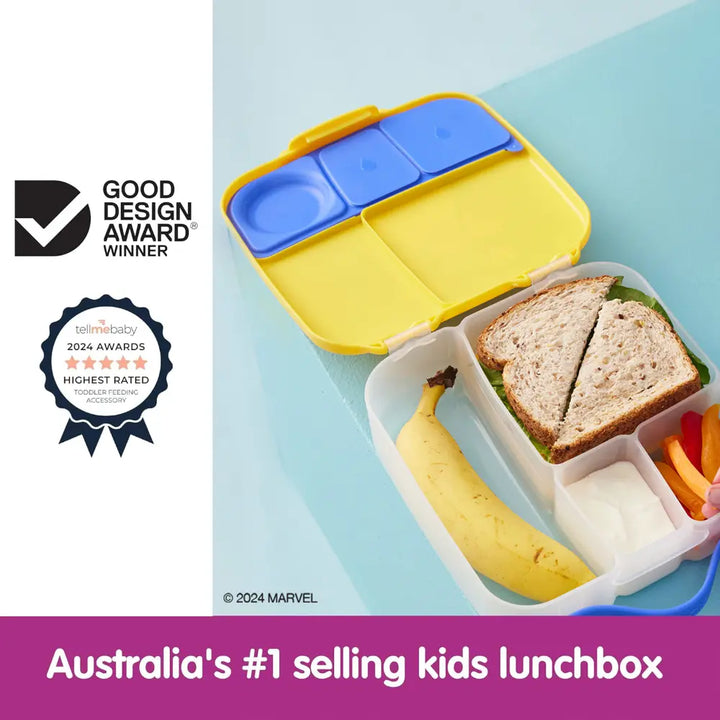B.Box Kids Lunchbox – 2 Litre, Leak-Proof Bento Style with Gel Cooler Pack, Adjustable Divider &amp; Whole Fruit Compartment – Multicolor