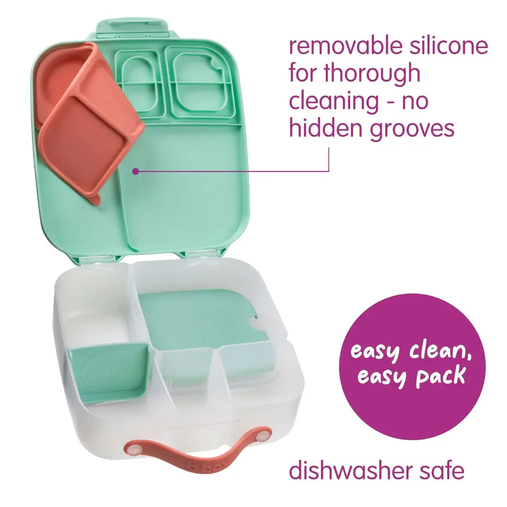 B.Box Kids Lunchbox – 2 Litre, Leak-Proof Bento Style with Gel Cooler Pack, Adjustable Divider &amp; Whole Fruit Compartment – Multicolor