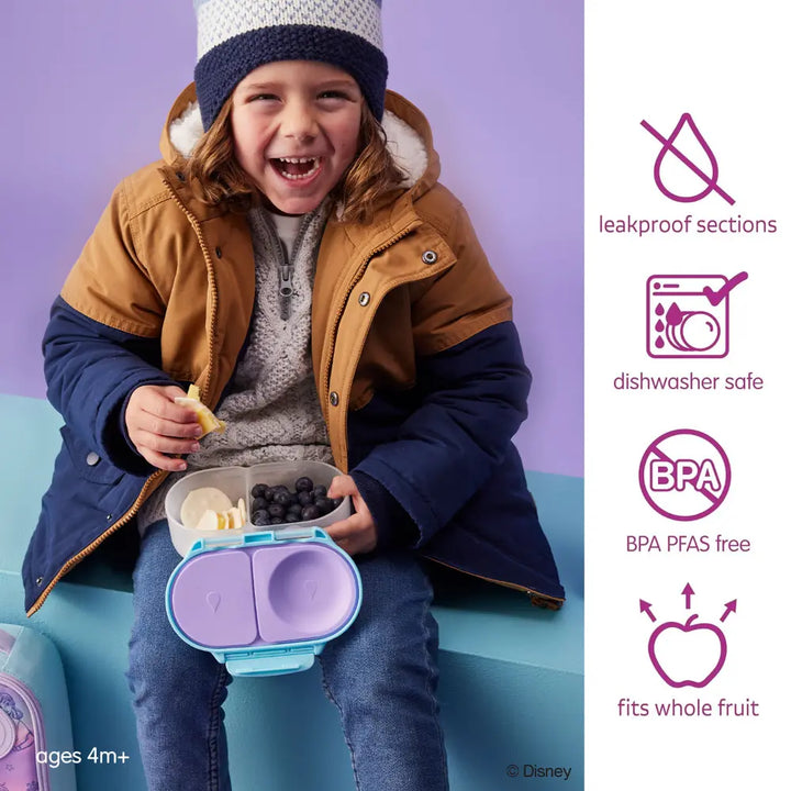 B.Box Snack Box for Kids – Leak-Proof container, 2 Compartments, BPA-Free, Easy to Open &amp; Carry – Multicolour