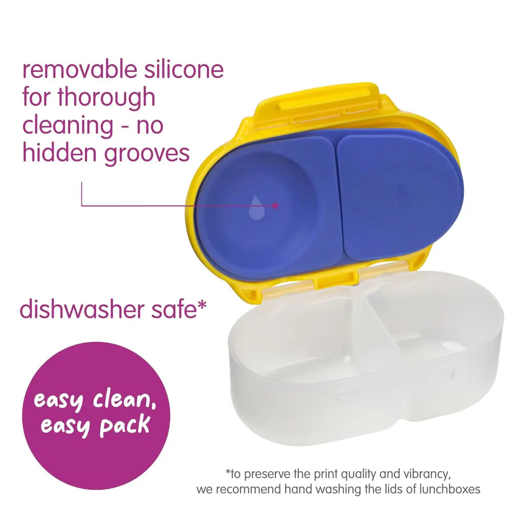 B.Box Snack Box for Kids – Leak-Proof container, 2 Compartments, BPA-Free, Easy to Open &amp; Carry – Multicolour