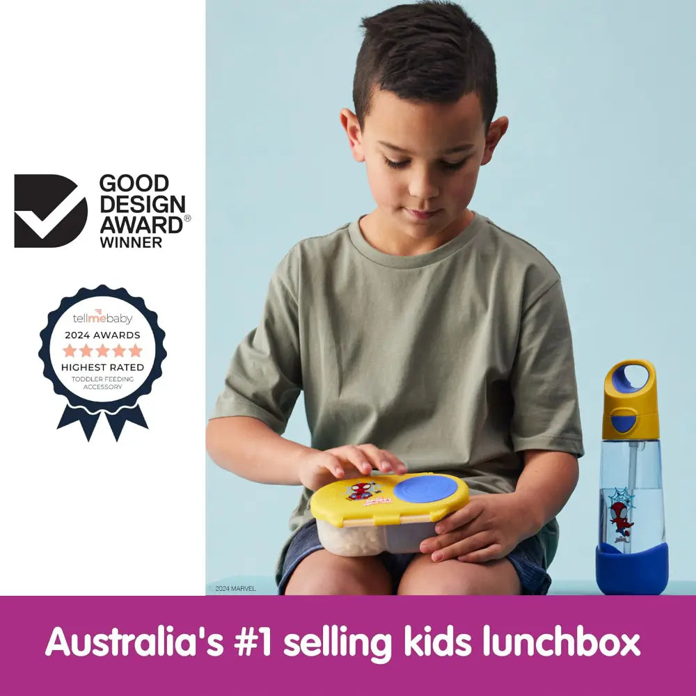 B.Box Snack Box for Kids – Leak-Proof container, 2 Compartments, BPA-Free, Easy to Open &amp; Carry – Multicolour
