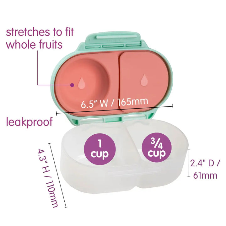 B.Box Snack Box for Kids – Leak-Proof container, 2 Compartments, BPA-Free, Easy to Open &amp; Carry – Multicolour