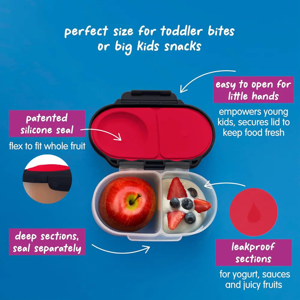 B.Box Snack Box for Kids – Leak-Proof container, 2 Compartments, BPA-Free, Easy to Open &amp; Carry – Multicolour