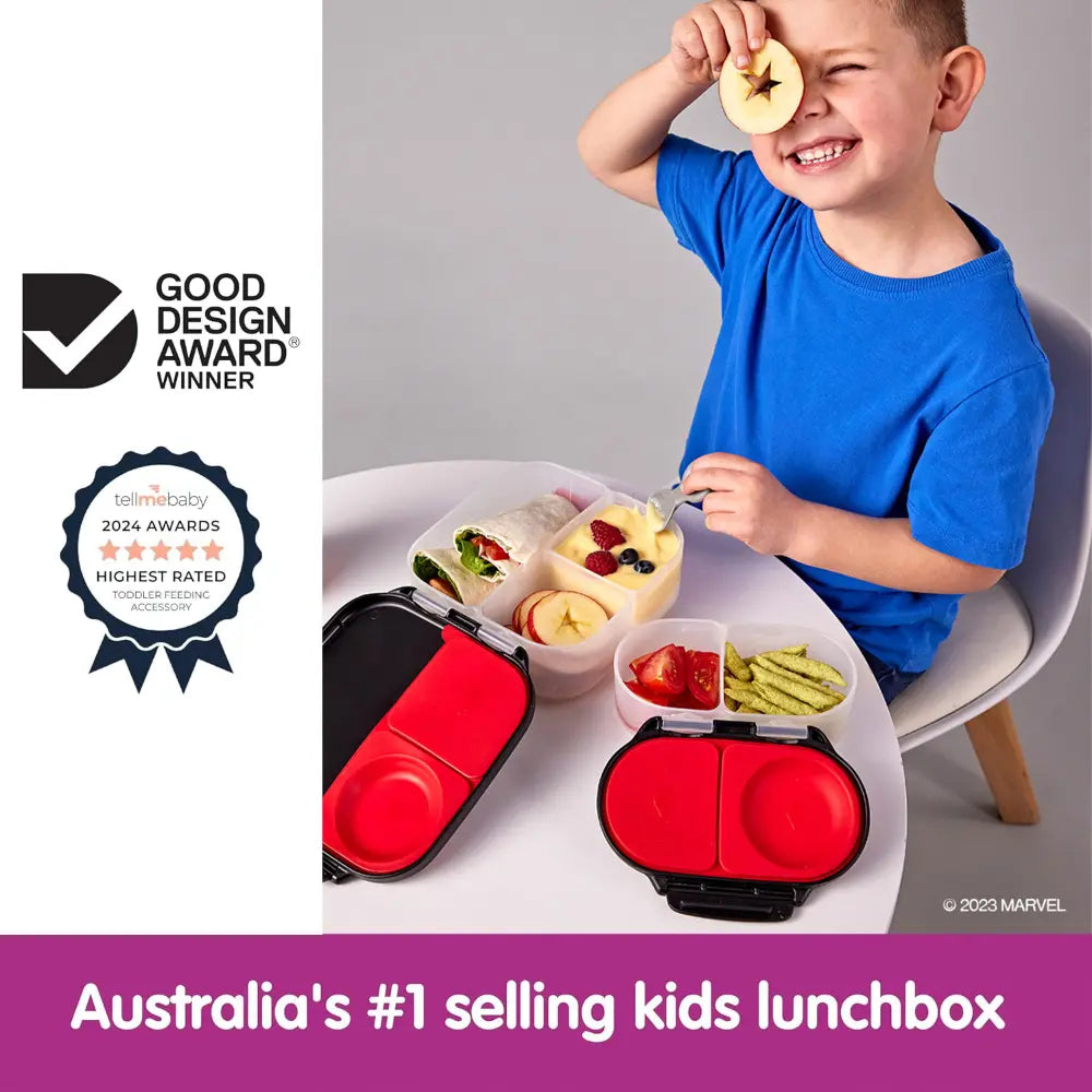 B.Box Snack Box for Kids – Leak-Proof container, 2 Compartments, BPA-Free, Easy to Open &amp; Carry – Multicolour
