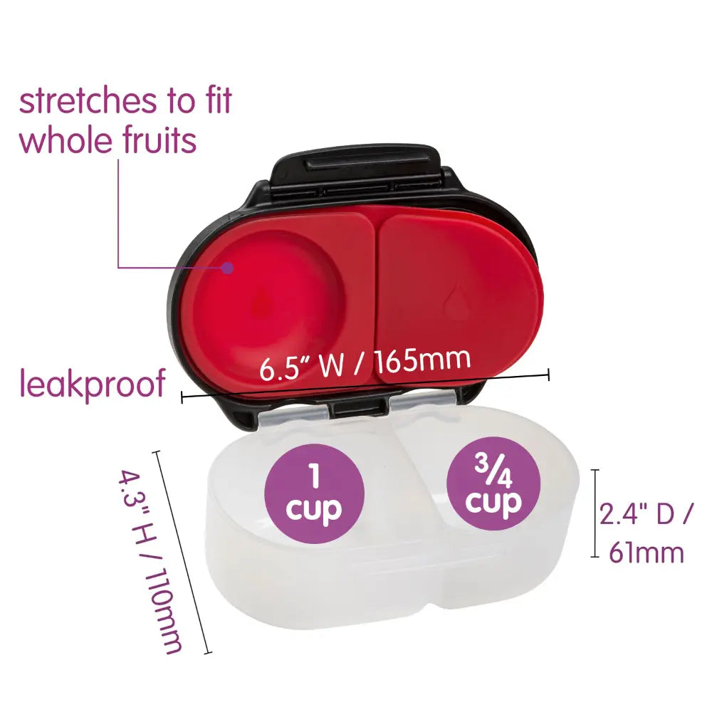 B.Box Snack Box for Kids – Leak-Proof container, 2 Compartments, BPA-Free, Easy to Open &amp; Carry – Multicolour