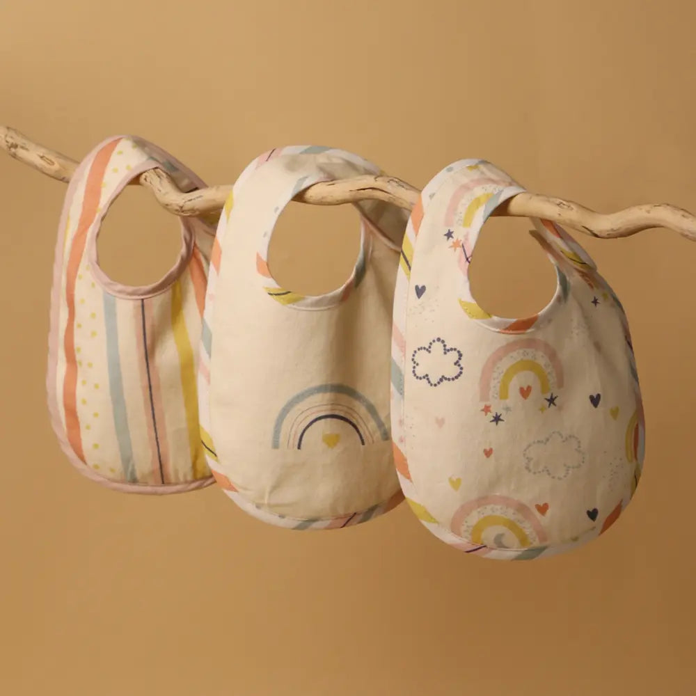 Abracadabra Cotton Jersey Newborn Bib Set (Pack of 3) - Rainbow - 0-12 Months
