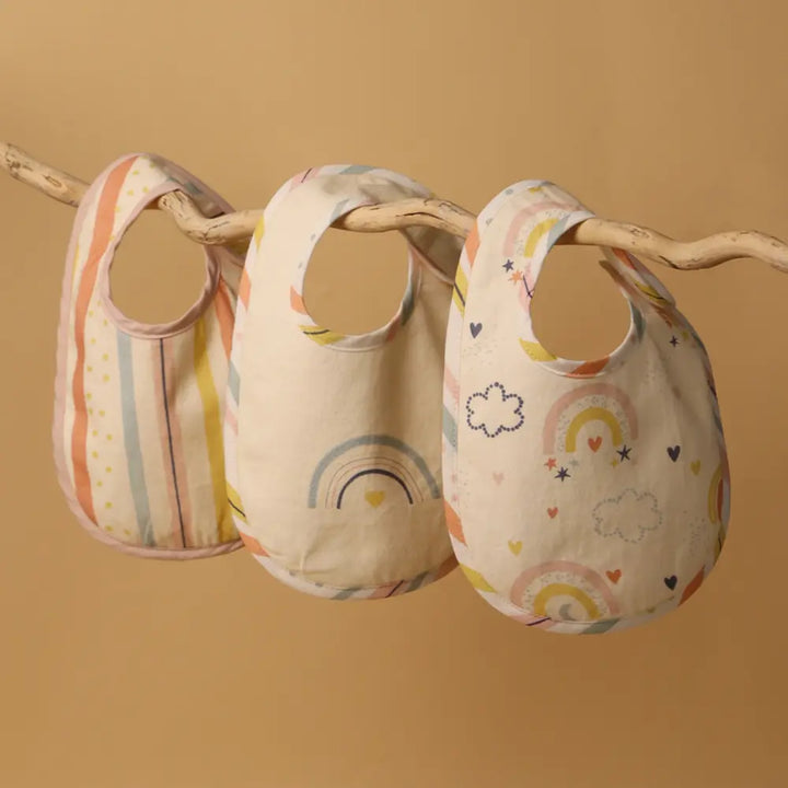 Abracadabra Cotton Jersey Newborn Bib Set (Pack of 3) - Rainbow - 0-12 Months
