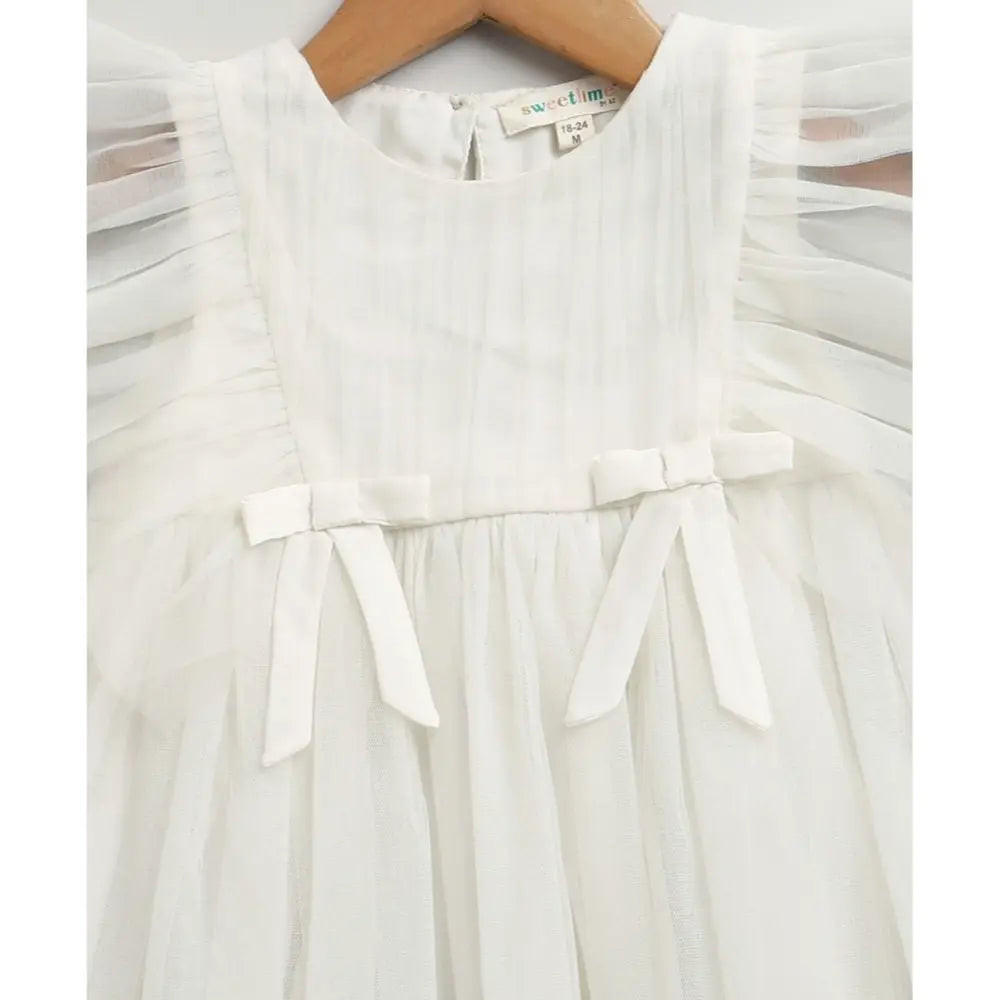 Sweetlime By As Little Angel White Party Dress- White - 6-9M