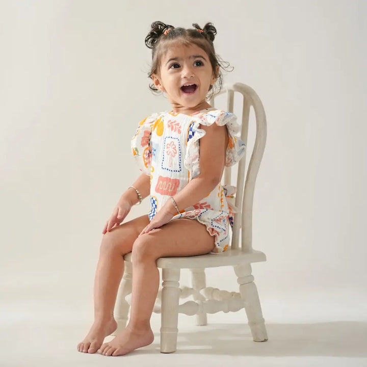 Mellow Muffin Lucy Romper - Limoncello - 9-12M