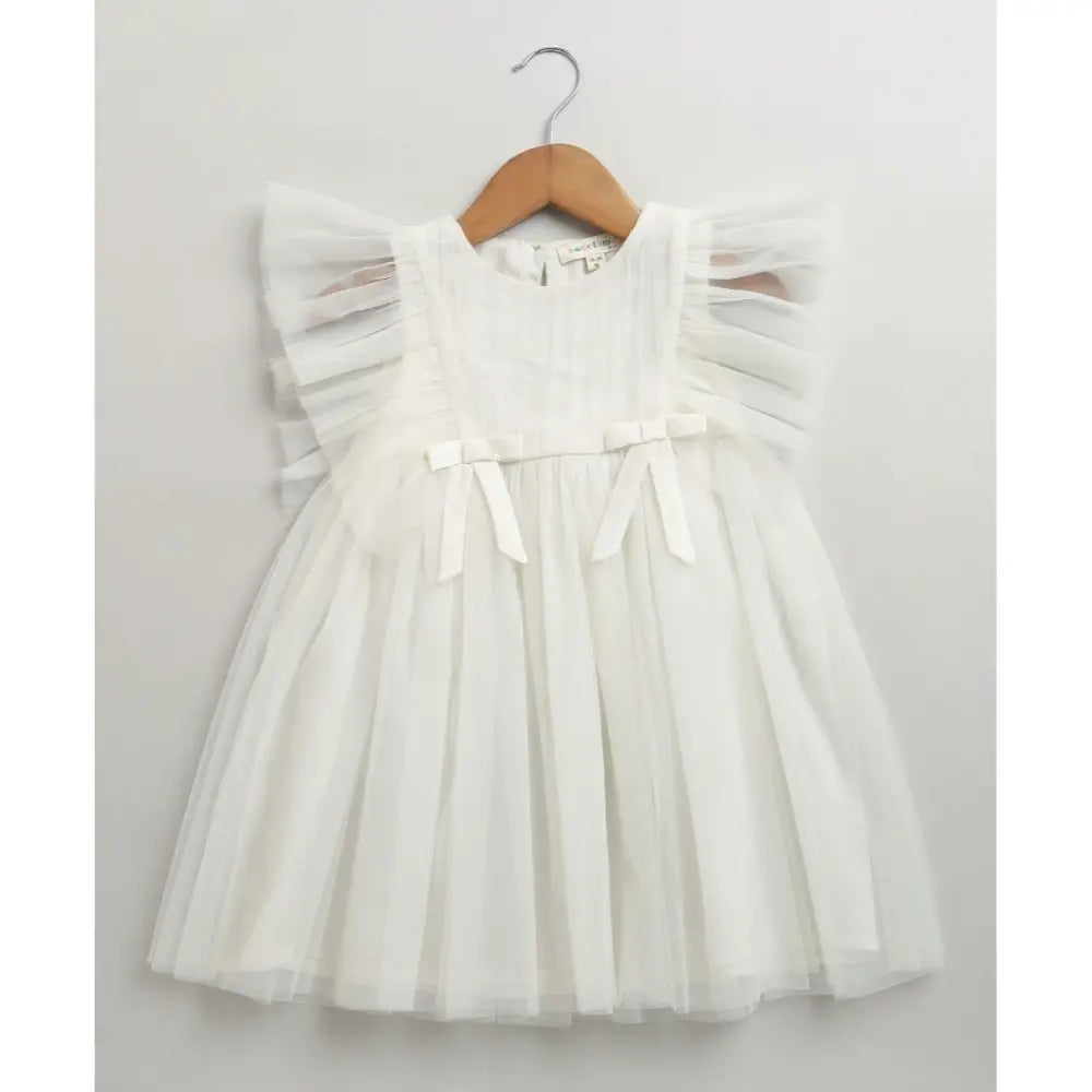 Sweetlime By As Little Angel White Party Dress- White - 6-9M