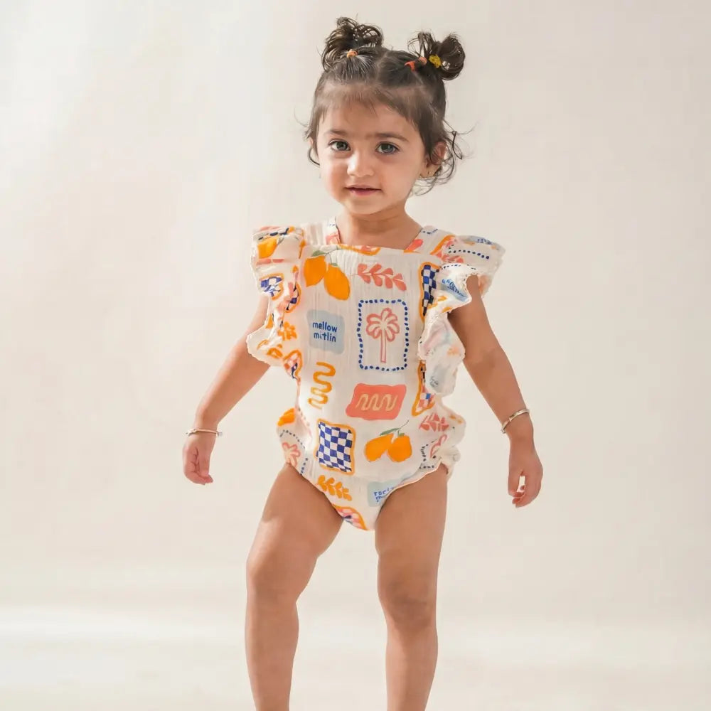 Mellow Muffin Lucy Romper - Limoncello - 9-12M