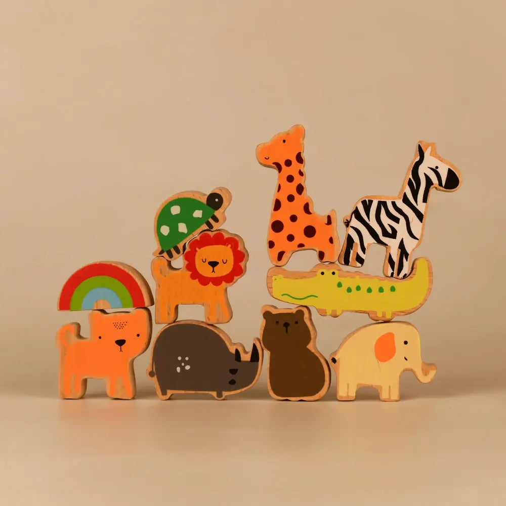 Playbox Wooden Zoo Tower Balancing Activity Toy