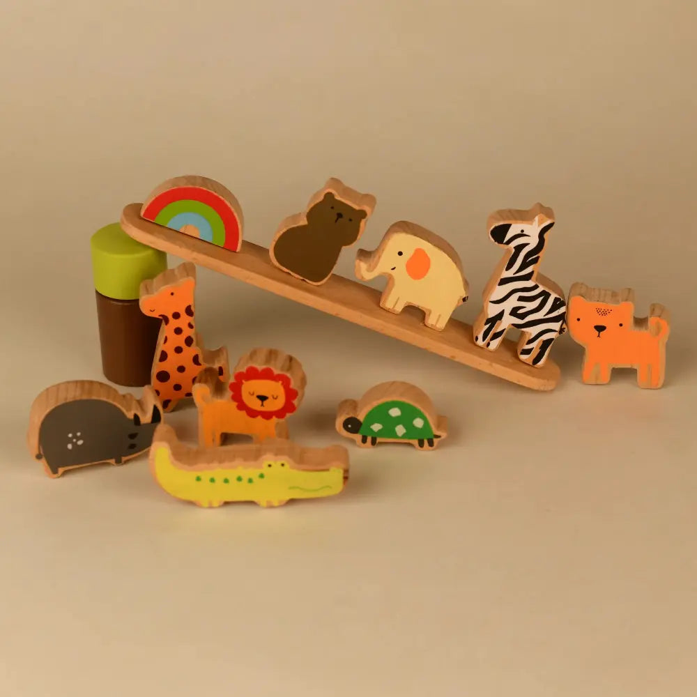 Playbox Wooden Zoo Tower Balancing Activity Toy