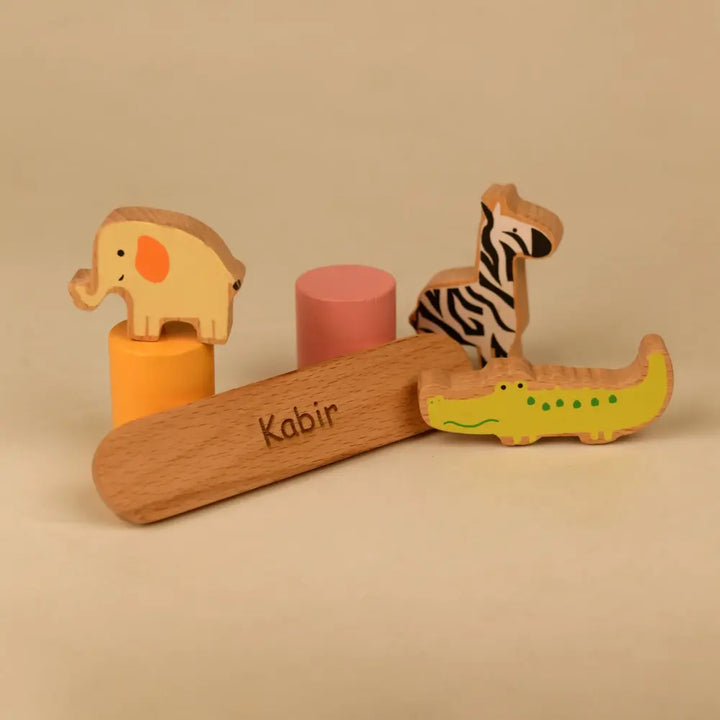 Playbox Wooden Zoo Tower Balancing Activity Toy