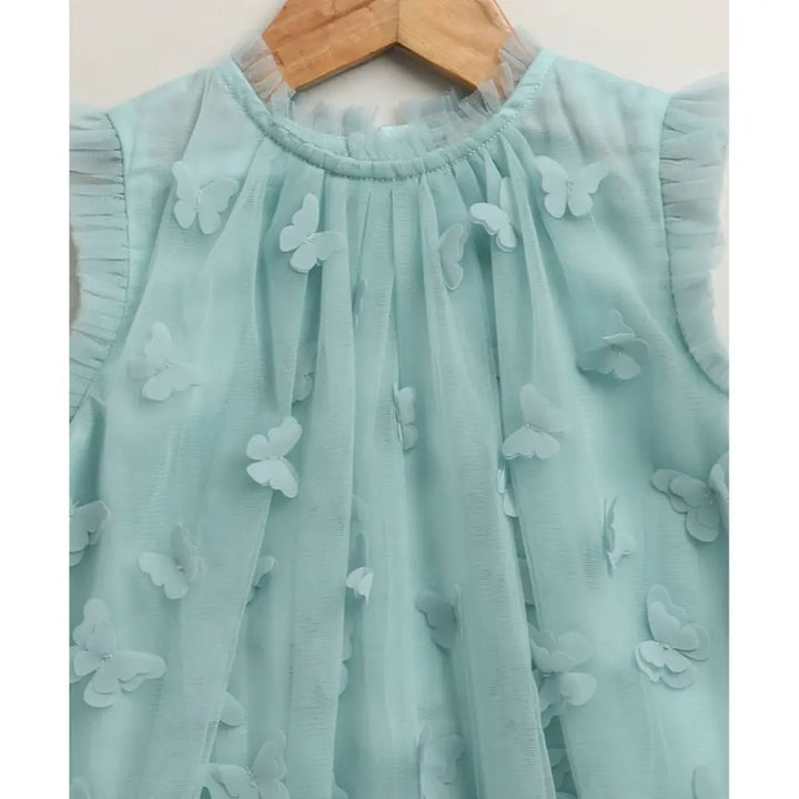 Sweetlime By As Butterfly Bliss Aqua Tulle Dress- Aqua Blue - 6-9M