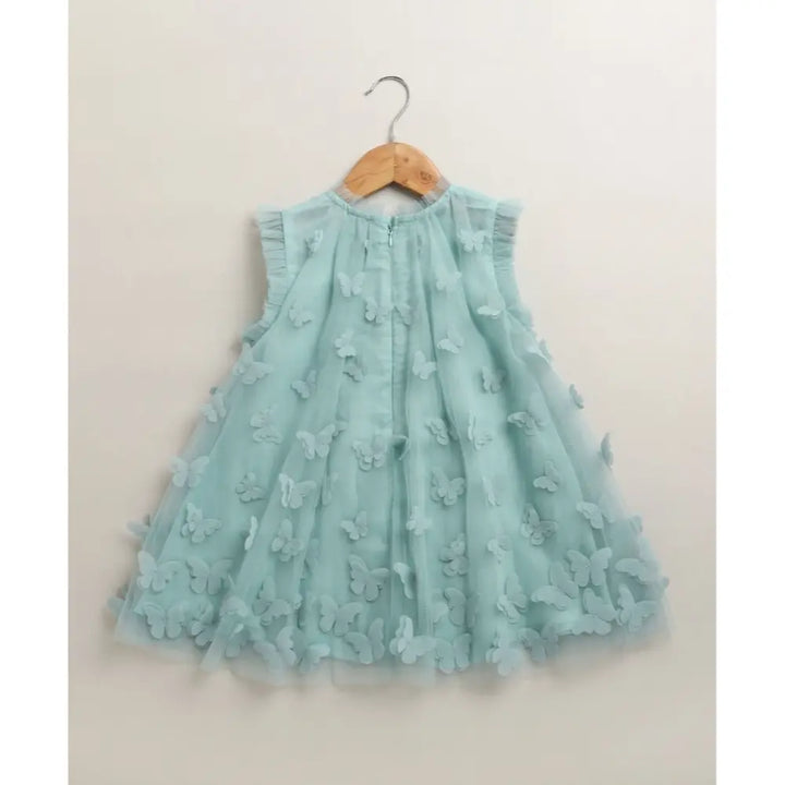 Sweetlime By As Butterfly Bliss Aqua Tulle Dress- Aqua Blue - 6-9M