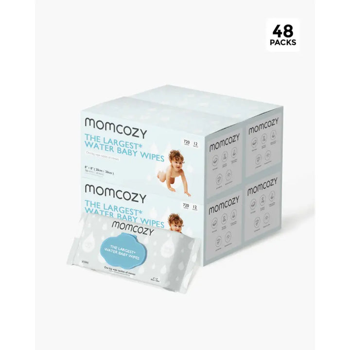 Momcozy Water Wipes-Extra Large Size Design- 60 count 1 Pack