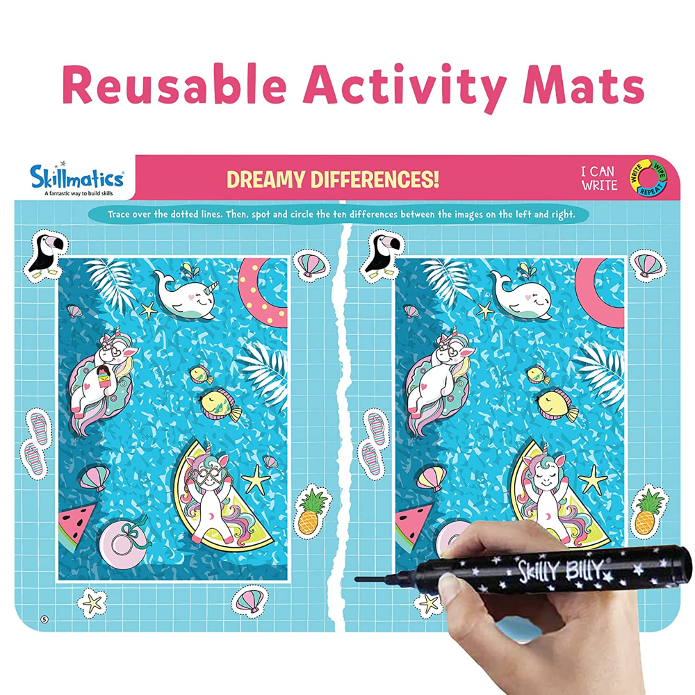 Skillmatics I Can Write Unicorn Edition Activity Mats