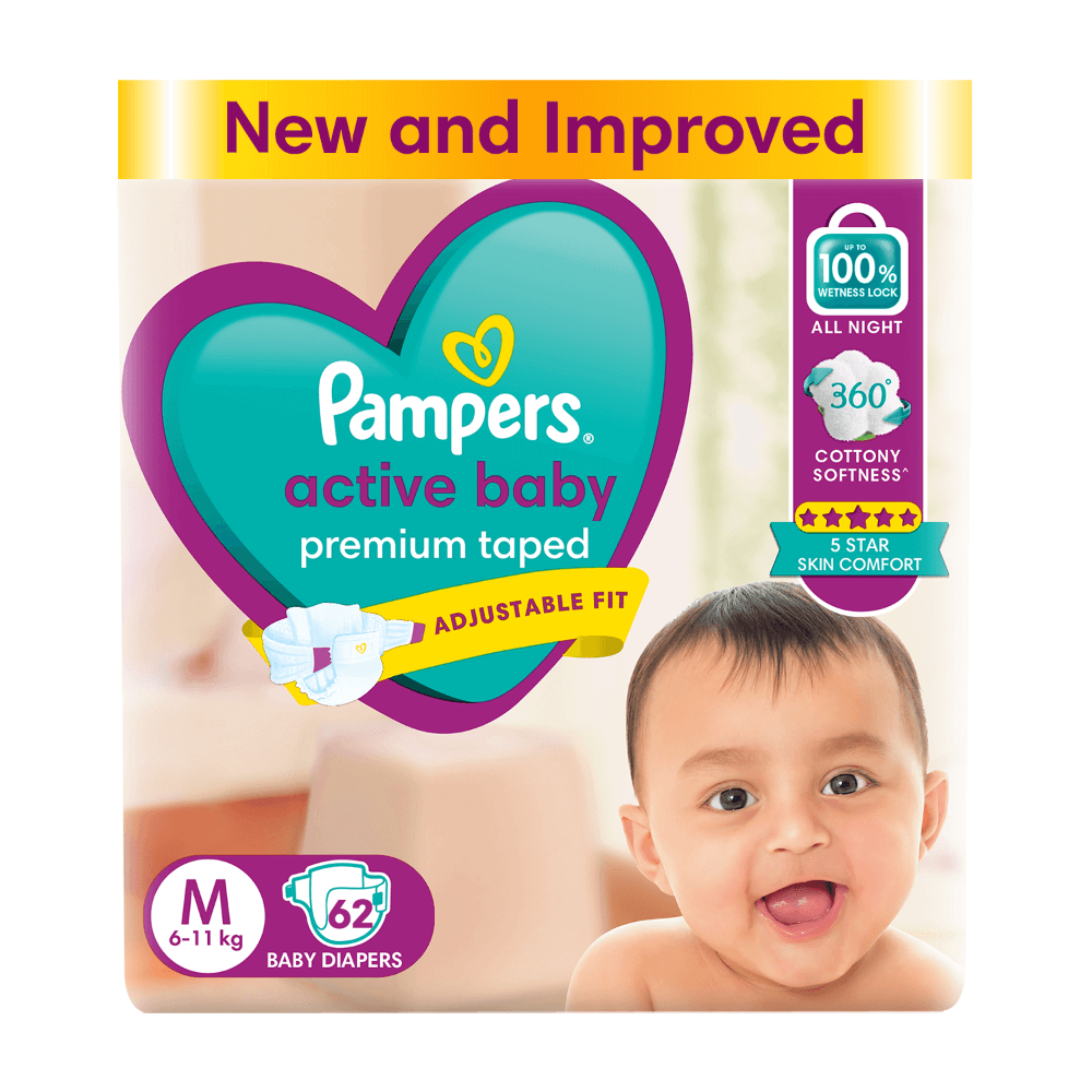 Pampers Active Baby Diapers - Medium