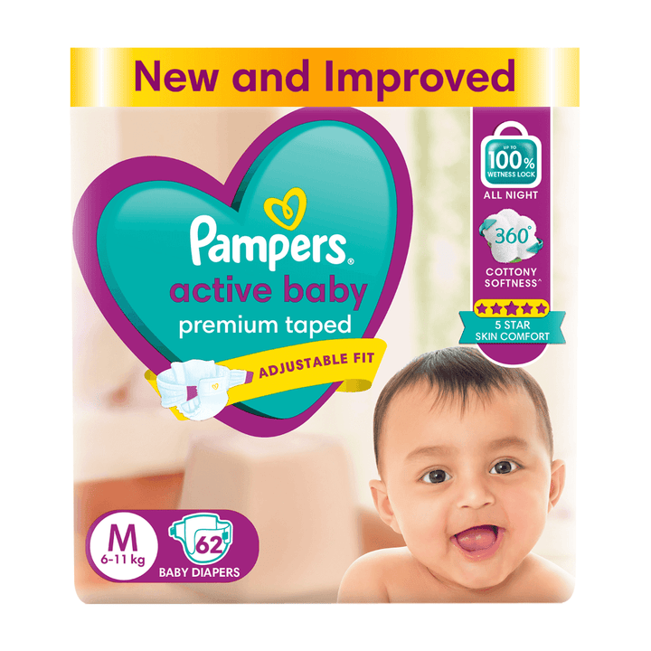 Pampers Active Baby Diapers - Medium