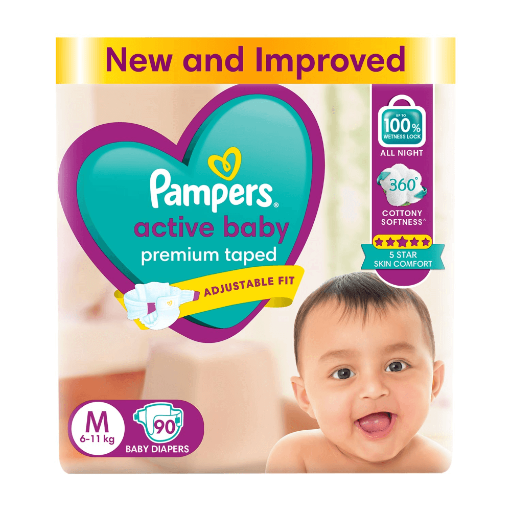 Pampers Active Baby Diapers - Medium