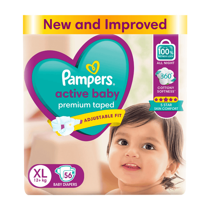 Pampers Active Baby Diapers - Extra Large (56 Count)