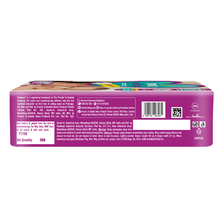 Pampers Active Baby Taped Diapers - Small (66 count) Custom Fit