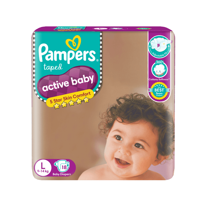 Pampers Active Baby Diapers - Large