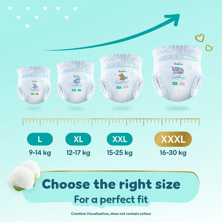 Pampers Premium Care Pants Baby Diapers (XXXL) - 19 Count, Softest Ever Pants