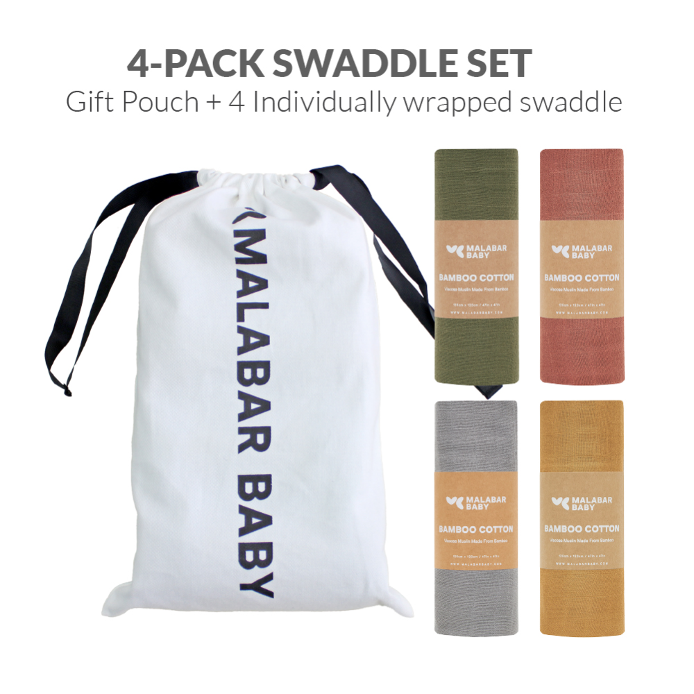 Malabar Baby 4-Pack Swaddle Set