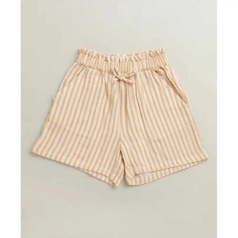 Sweetlime By AS Baby Girls Honey Stripe Organic Cotton Co-ord Set with a Hat - Beige