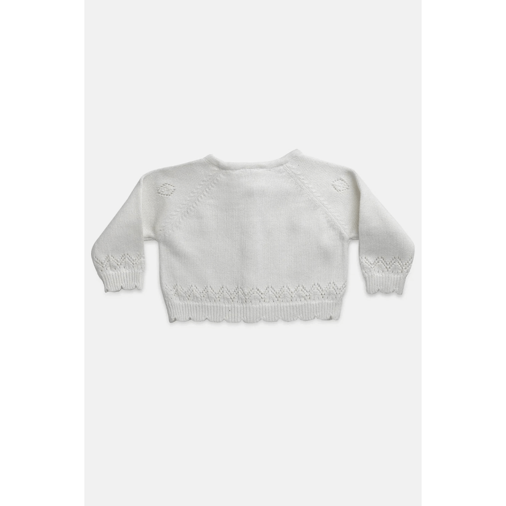 The Baby Trunk White Lace Victorian Knitted Cardigan