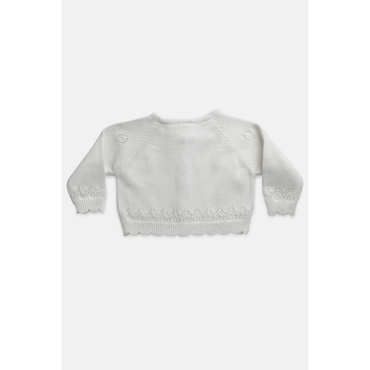 The Baby Trunk White Lace Victorian Knitted Cardigan
